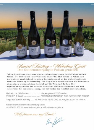 Sunset Tasting - Weinbau Geist, © Weinbau Geist